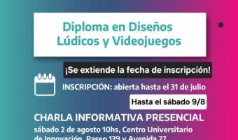 SE EXTIENDE LA INSCRIPCIN AL DIPLOMA EN DISEOS LDICOS Y VIDEOJUEGOS